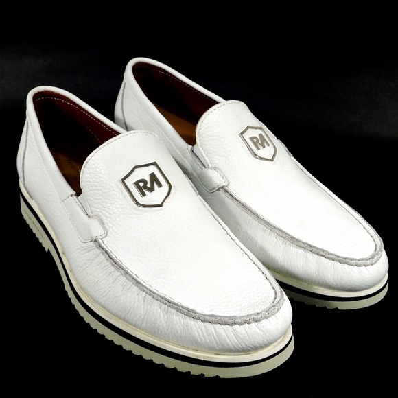 RENZO WERCURI ?? WEN\'S WHITE SOFT LEATHER SUMMER COMFORT LOAFERS main image 6